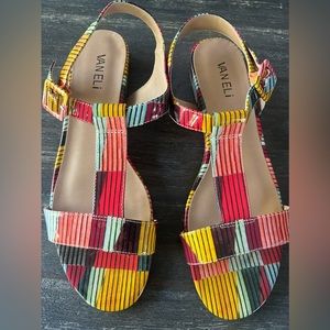 VANELI colorful T Strap sandal Sz 9.5